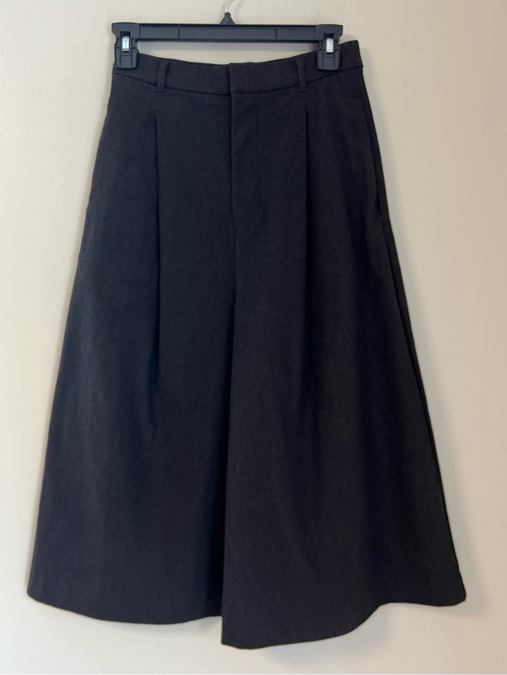 Muji Culottes Crop Pants Women’s XS Gray Split Skirt Cotton Blend Soft Stretch